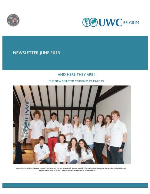 June 2013 (pdf) - United World College Belgium