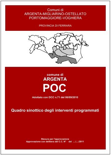Quadro sinottico degli interventi programmati - Comune di Argenta