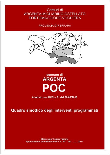 Quadro sinottico degli interventi programmati - Comune di Argenta