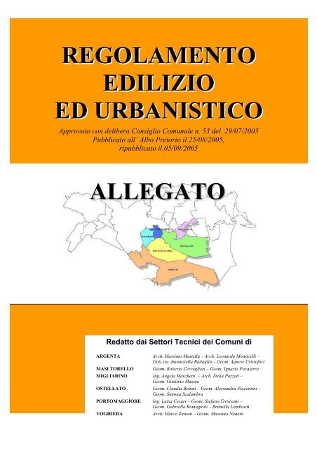 regolamento edilizio ed urbanistico - Comune di Argenta