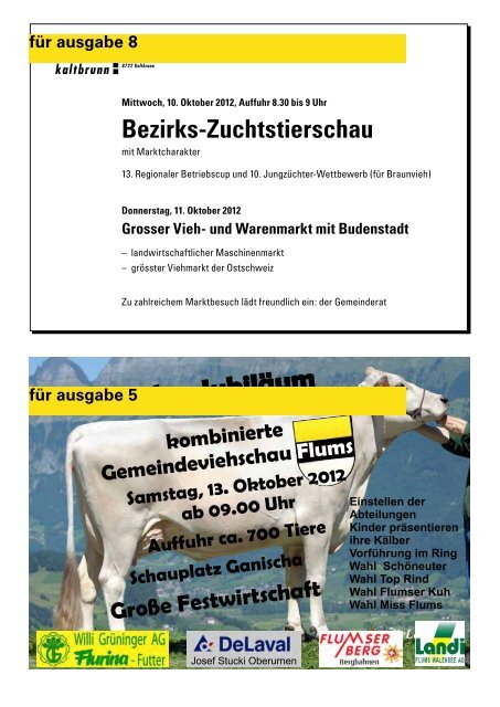 CHBraunvieh 07-2012 [7.88 MB] - Schweizer Braunviehzuchtverband