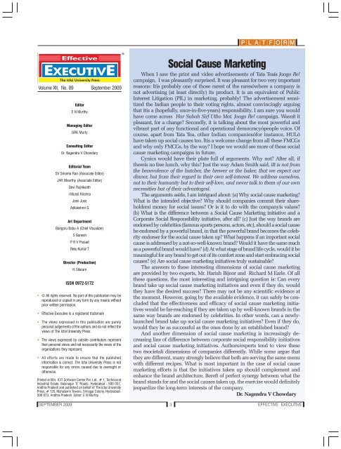 Social Cause Marketing - The Regis Group Inc