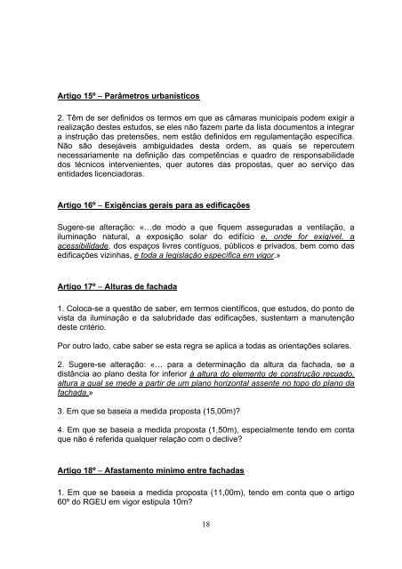 REVISO DO RGEU - Ordem dos Arquitectos Secção Regional Norte