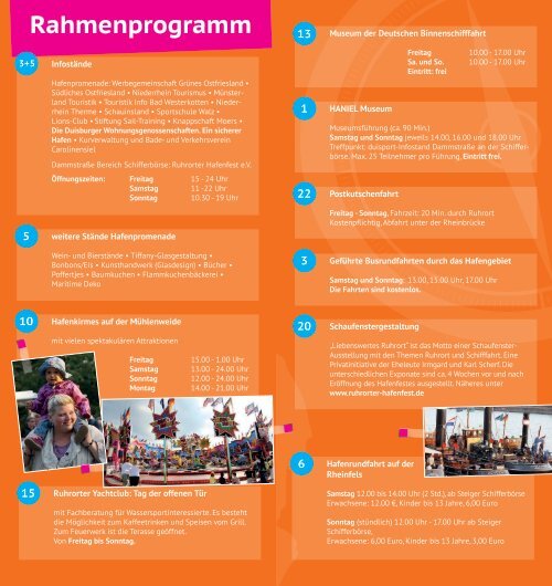 Rahmenprogramm - Ruhrorter Hafenfest