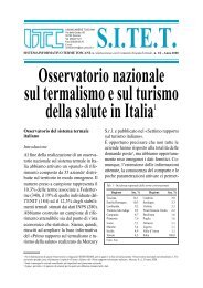 Osservatorio nazionale sul termalismo e sul turismo ... - Unioncamere