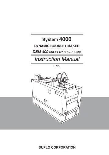 DUPLO CORPORATION System 4000 DYNAMIC ... - Godar Machinery