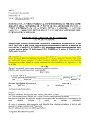 DOMANDA PER LA PARTECIPAZIONE AL CONCORSO PUBBLICO ...