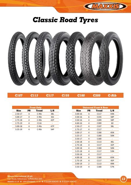 Motorcycle Fitment Guide - Maxxis Tyres