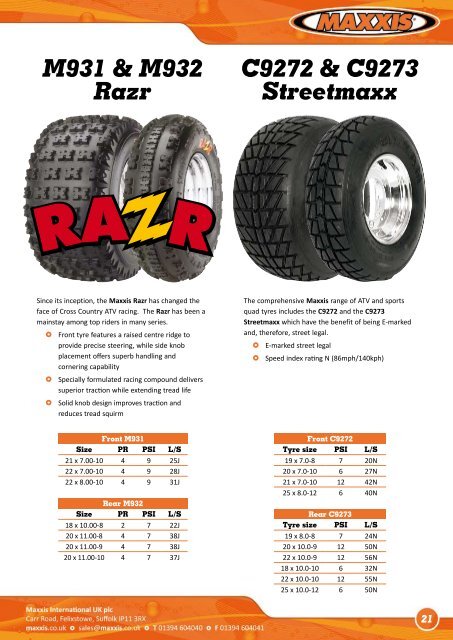 Motorcycle Fitment Guide - Maxxis Tyres