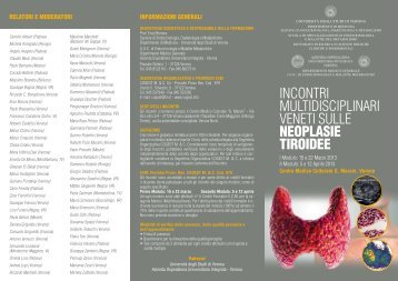 Incontri Multidisciplinari Veneti sulle Neoplasie Tiroidee - Medicine