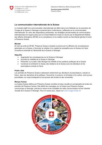 La communication internationale de la Suisse