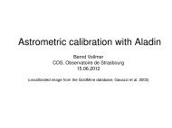 Astrometric calibration with Aladin