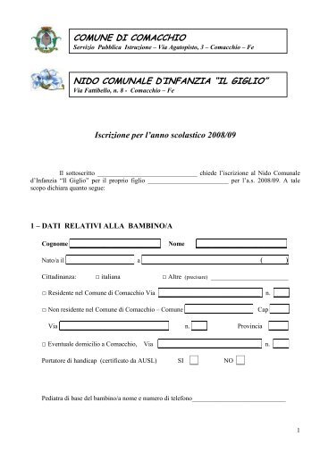 Modulo per fare domanda