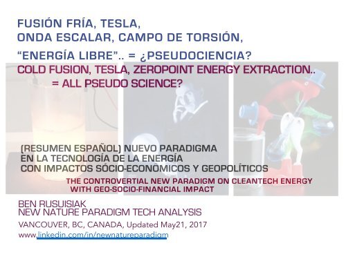 Fusion Fria Tesla Onda Escalar Campo De Torsion Energia Libre