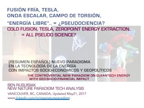 Fusion Fria Tesla Onda Escalar Campo De Torsion Energia Libre