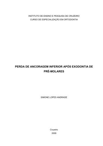 perda de ancoragem inferior após exodontia de pré-molares