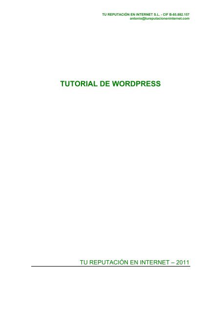 TUTORIAL DE WORDPRESS