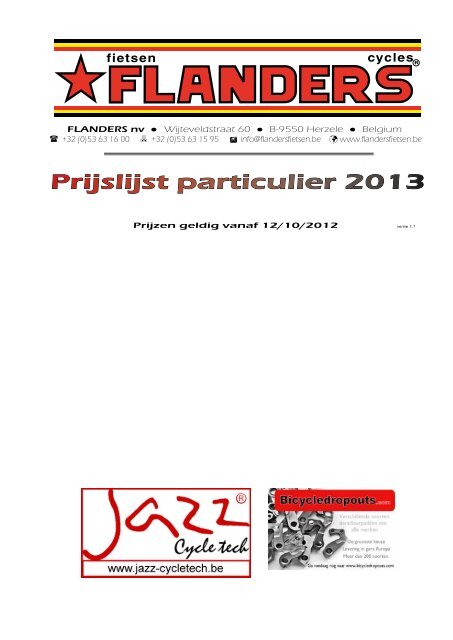 Prijslijst Fietsen - Flanders