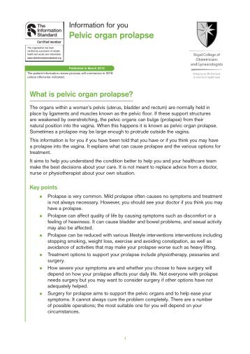 Pelvic organ prolapse