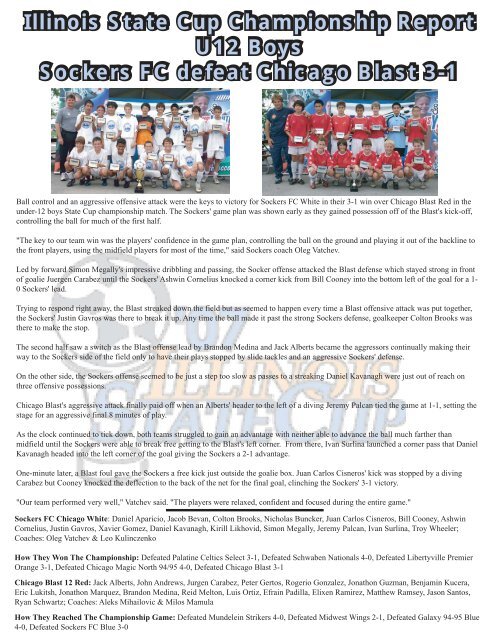 U12 U14 Illinois Youth Soccer Association