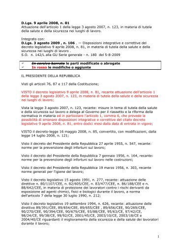 D.L.vo n. 81/2008 - DPL Modena