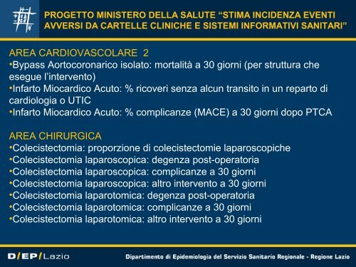 La valutazione di esito come strumento per il governo del rischio ...