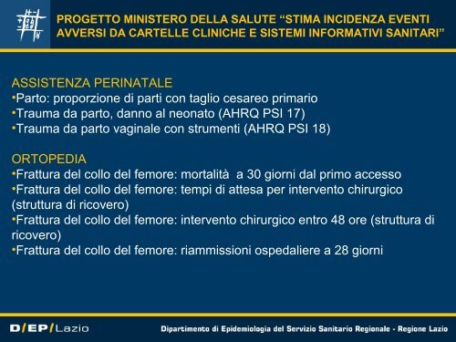 La valutazione di esito come strumento per il governo del rischio ...