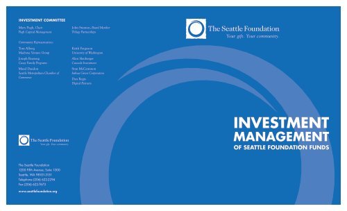 INVESTMENT - The Seattle Foundation