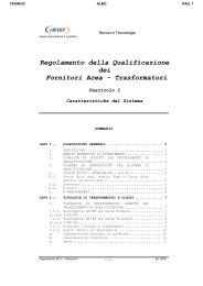 Regolamento della Qualificazione dei Fornitori Acea - Trasformatori