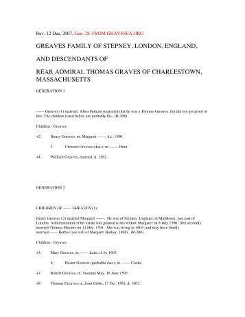 greaves family of stepney, london, england, and ... - Libby Graves.me