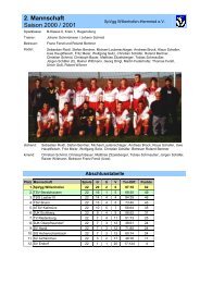 2. Mannschaft Saison 2000 / 2001 - SpVgg Willenhofen-Herrnried eV