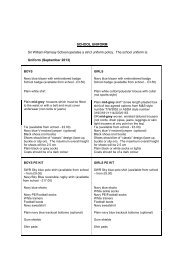 complete uniform requirements - Sir William Ramsay School