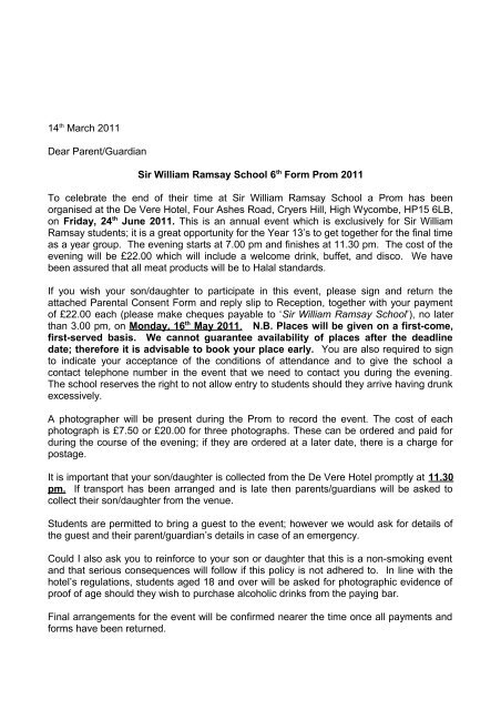 14 Sixth Form Prom.pdf - Sir William Ramsay School