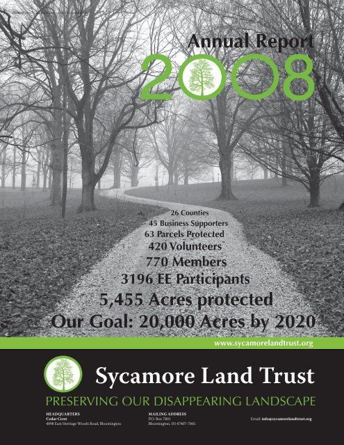 2008 Annual Report - Sycamore Land Trust