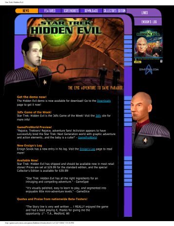 Star Trek: Hidden Evil - Index of