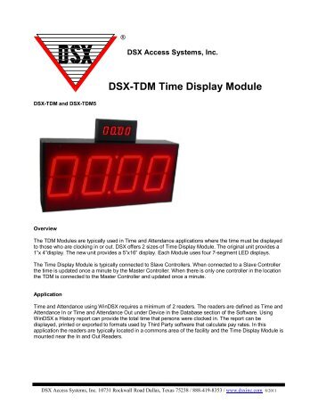 DSX-TDM Time Display Module - DSX Access Systems, Inc.
