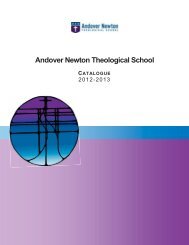 Course Catalogue 2012-2013 - Andover Newton Theological School