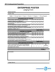 Poster Judging form - Undergraduate Expo