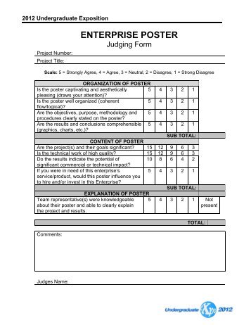 Poster Judging form - Undergraduate Expo