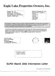 March 2002 Mail Update - Eagle Lake Property Owner's Inc.