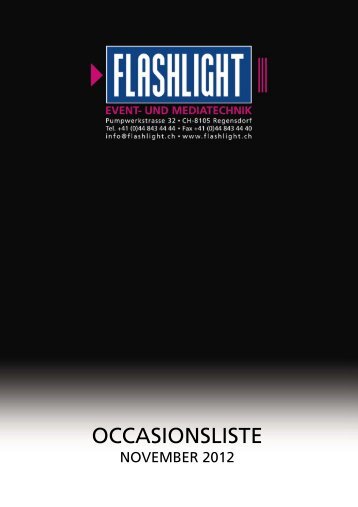 OCCASIONSLISTE OCCASIONSPREISE - Flashlight