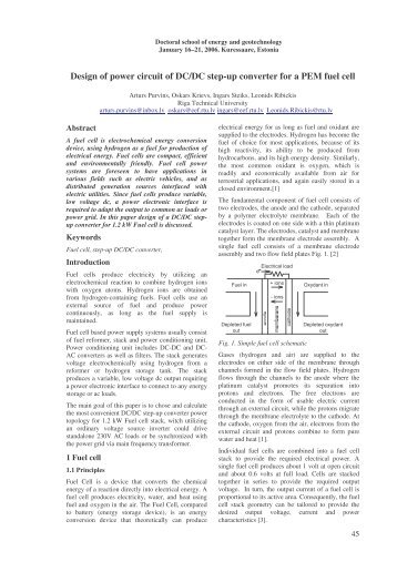 Design of power circuit of DC/DC step-up converter for a PEM fuel cell