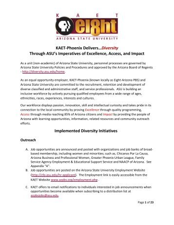 CPB KAET Diversity Report (PDF) - Visit the Web site