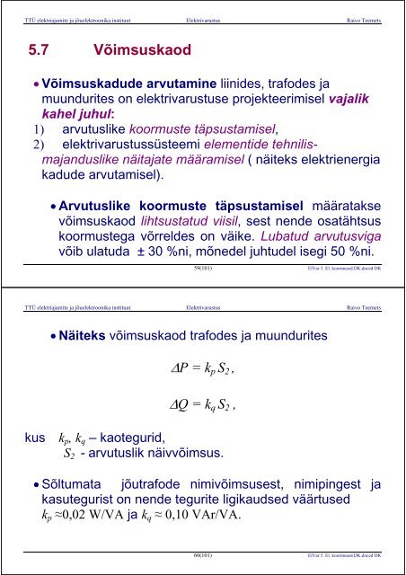 ELEKTRIVARUSTUS - Energia- ja geotehnika doktorikool II