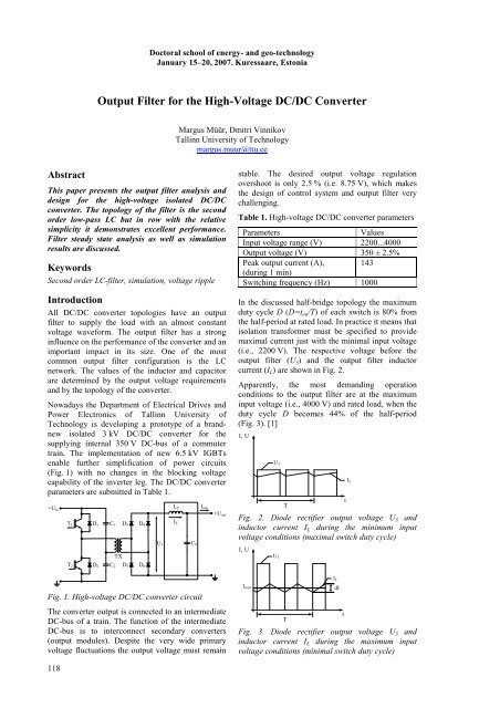 Output Filter for the High-Voltage DC/DC Converter