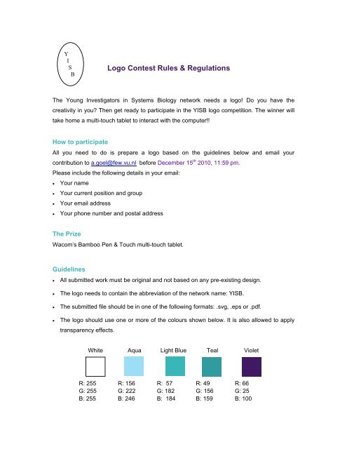 Logo Contest Rules & Regulations document - NCSB