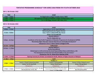 tentative programme schedule* for iusrce 2010 from 4th to 6th ...