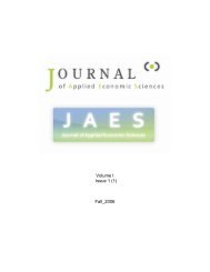 Volume I Issue 1 - JAES | Journal of Applied Economic Sciences