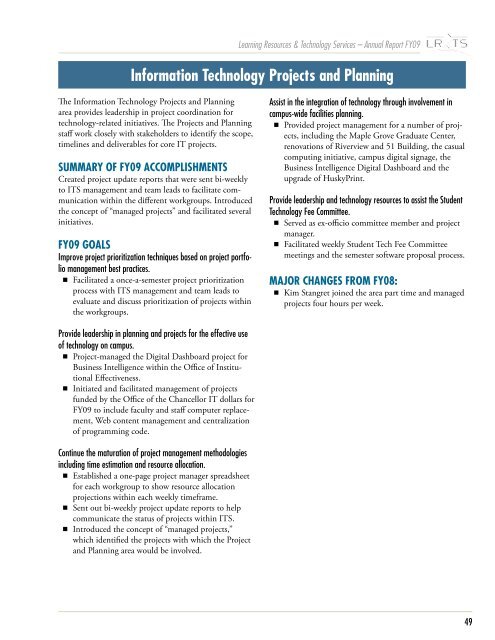 2008-2009 LR&TS Annual Report - Learning Resources Services ...