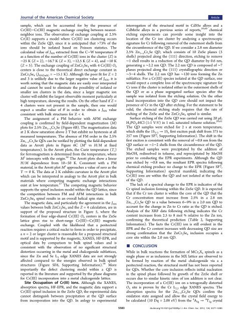 Evidence of a ZnCr2Se4 Spinel Inclusion at the Core of a Cr-Doped ...